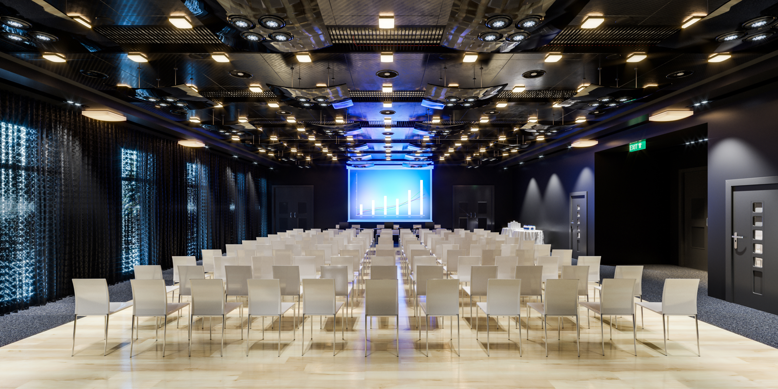 An empty conference room